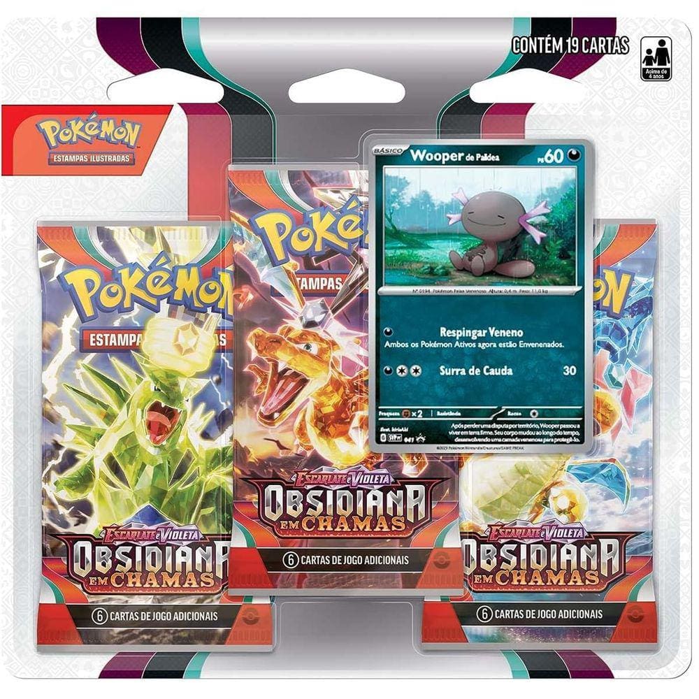 Triple Pack Pokémon Wooper Escarlate E Violeta 3 Obsidiana