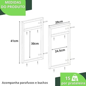 Prateleira Estilo Industrial Para Sala Parede Gnd Bp 60Cm