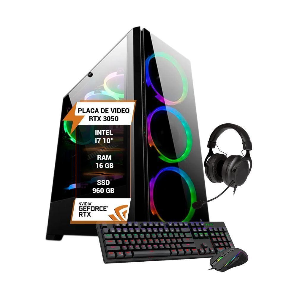 Pc Gamer Intel Core I7 10 Rtx 3050 8Gb Memória 16Gb Ram Ssd