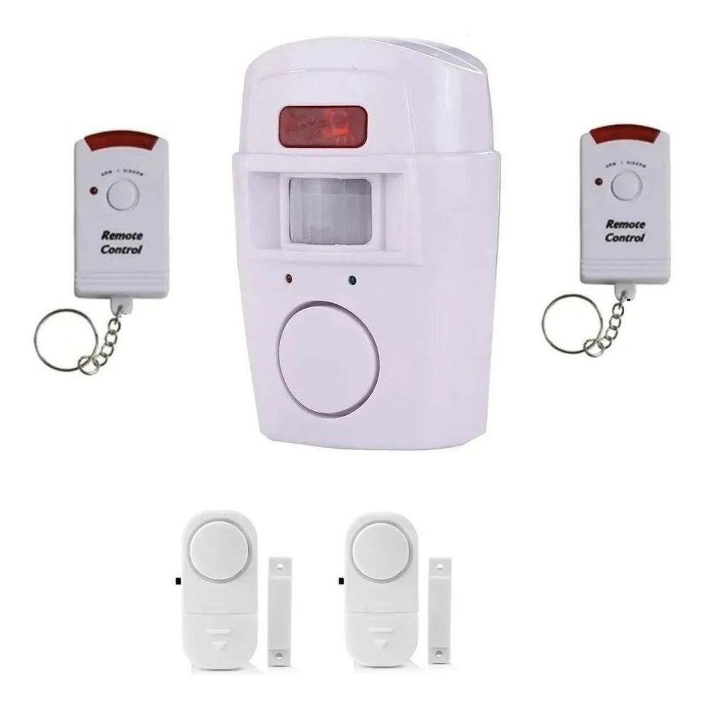 Kit Alarme Sem Fio 2 Controles Sirene Protege Casa Sensor