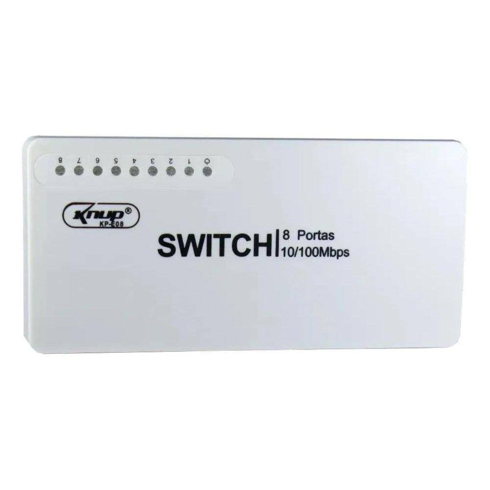 Switch Knup KP-E08 - 8 Portas RJ-45 - Conector RJ-45 - 175g