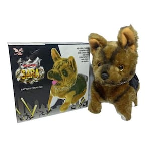 Cachorro Pelúcia Anda e Late à Pilha - BIBLOS 20cm