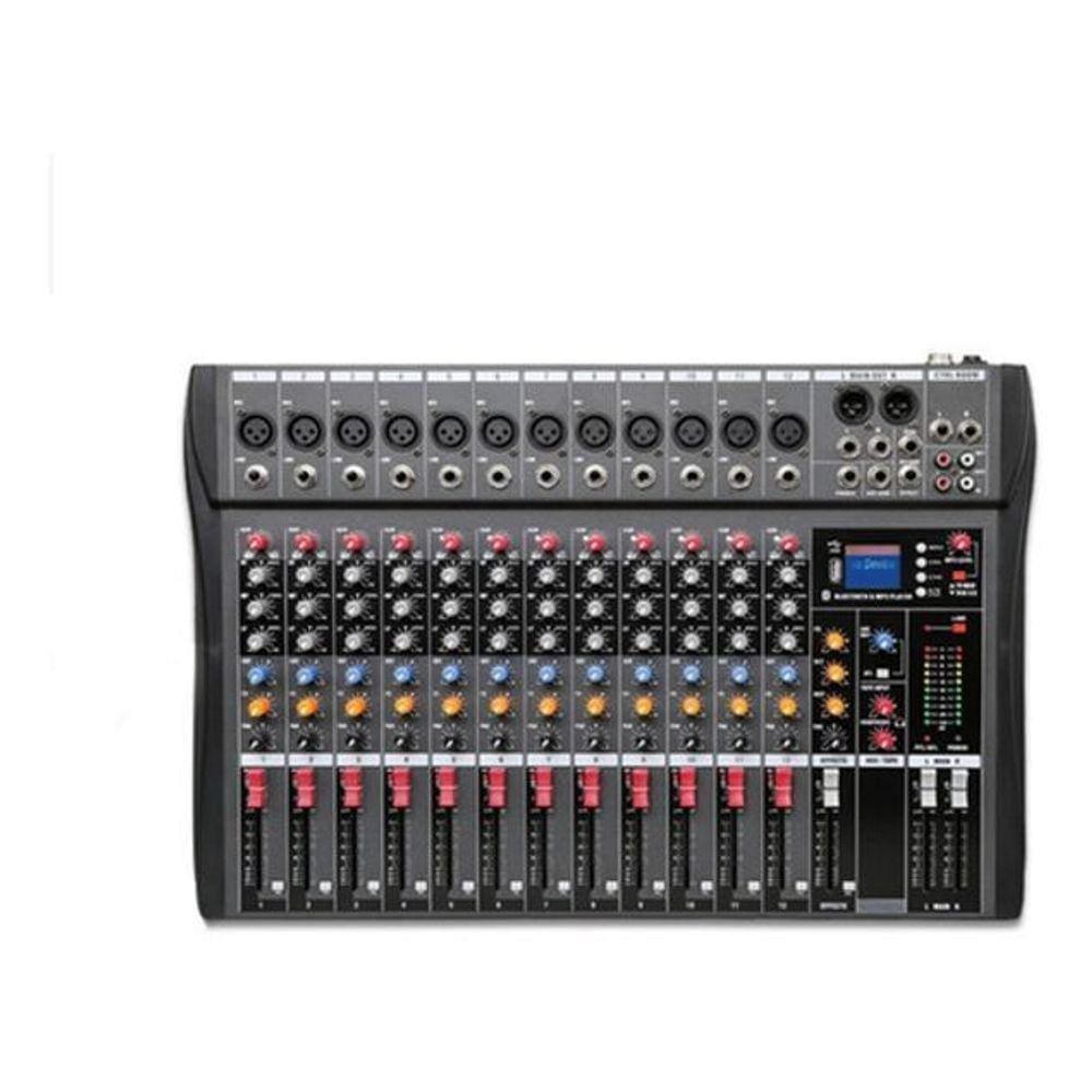 Console Le-712 Mesa De Som 12 Canais Bluetooth Usb Mixer Mp3