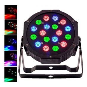 Canhão De Luz Rgb Refletor 18W Leds Strobo Rítmico Dj Festa