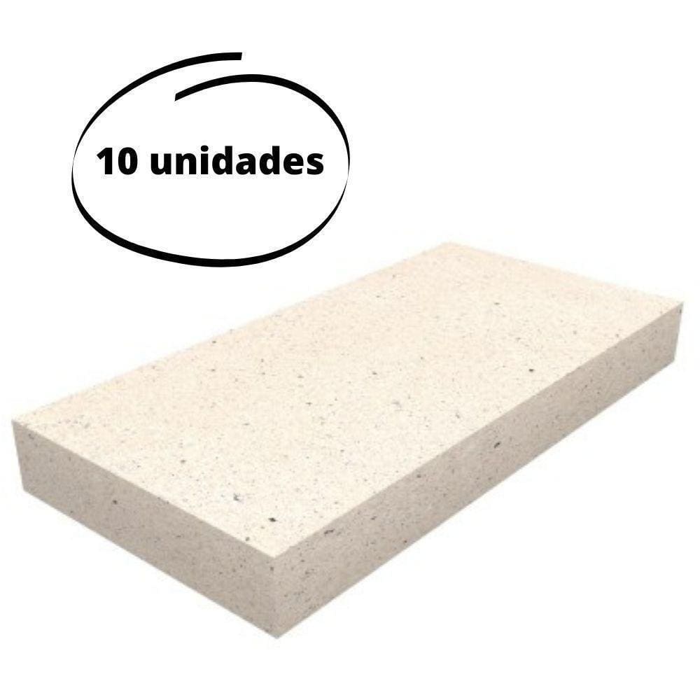 10 Placa Refratária Churrasqueira 11,4 X 23X 2,5Cm