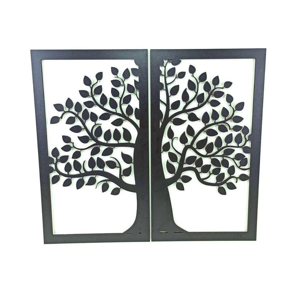 Quadro Arvore Da Vida 2 Partes Preta