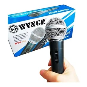 Kit 2 Microfone Profissional Fio Dinâmico Metal Cabo 5Mts