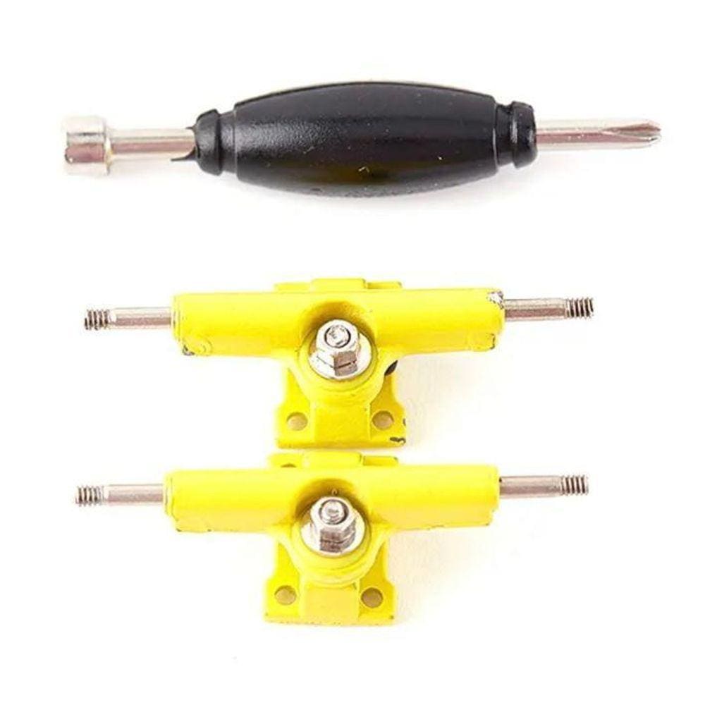 Fingerboard Skate Dedo Truck 32.5Mm Ferramenta Amarelo