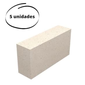 05 Tijolos Refratários Churrasqueira 11,4 X 23 X 5Cm