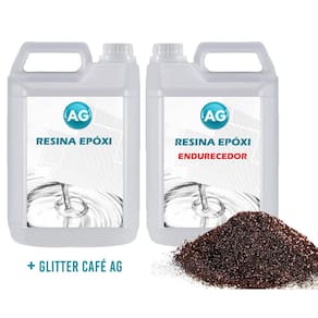 Resina Epóxi 1Kg + Glitter Café Ag Baixa Espessura 1Mm A 1Cm