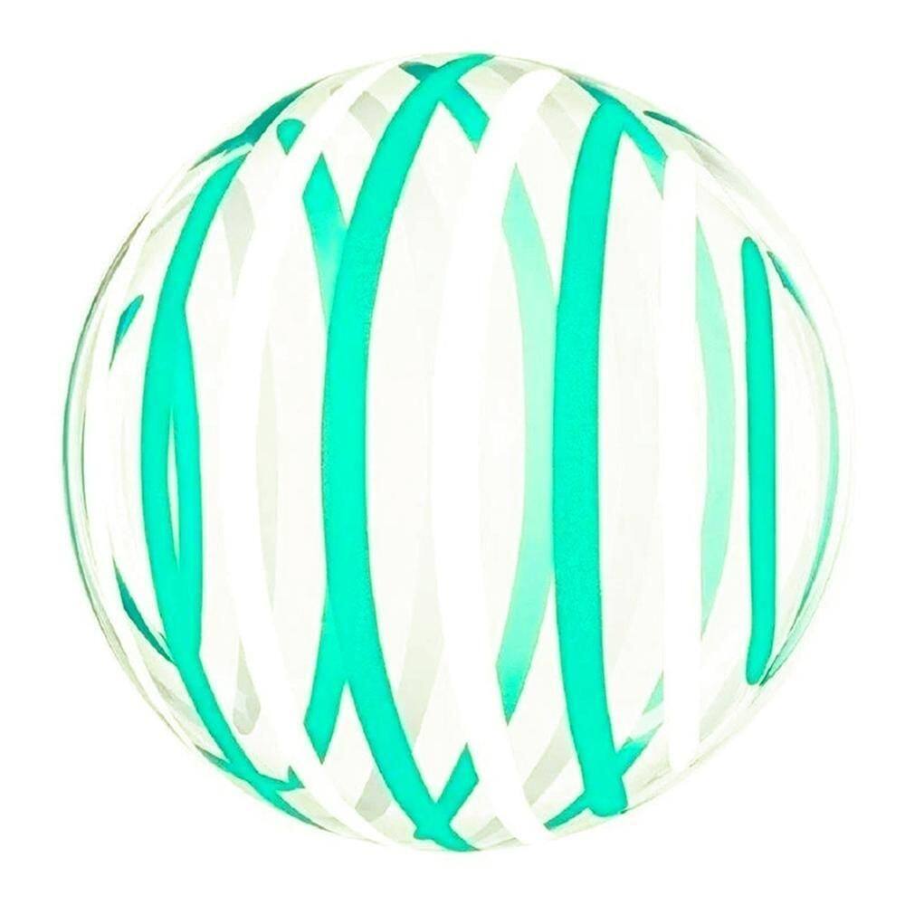 Balão Bubble 20 Polegadas 50 Cm Customizado Listras Verde