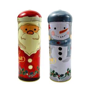 Kit Potes Natalinos de Metal 25x8cm - Papai Noel - 2pc