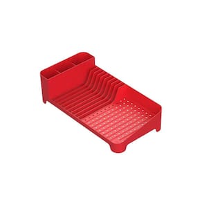 Escorredor De Louça Trium Compact Vermelho Cozinha Pratos Ou