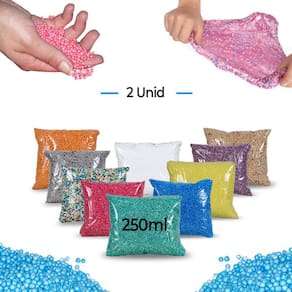 2 Isopor Pérola Bolinha Slime Puff Artesanato Colorido 250Ml