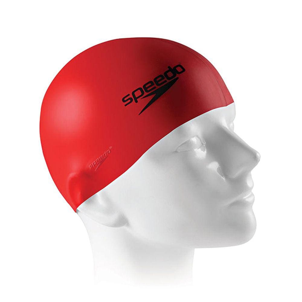 Touca de Natação Silicone Resistente ao Cloro Vermelha