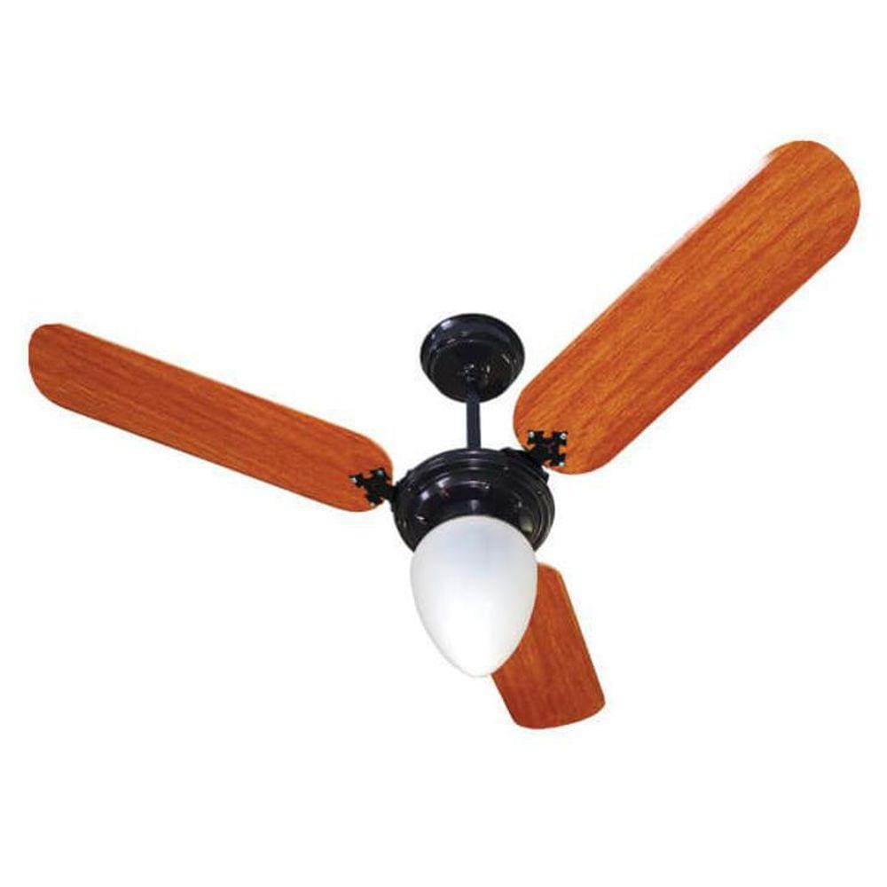 Ventilador De Teto Preto E Mogno 220V