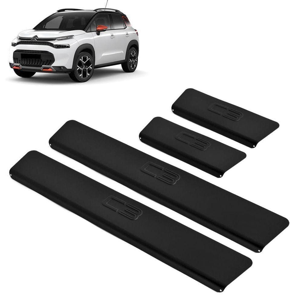 Soleira Aluminio Preta  Brasikar Citroen C3 2022