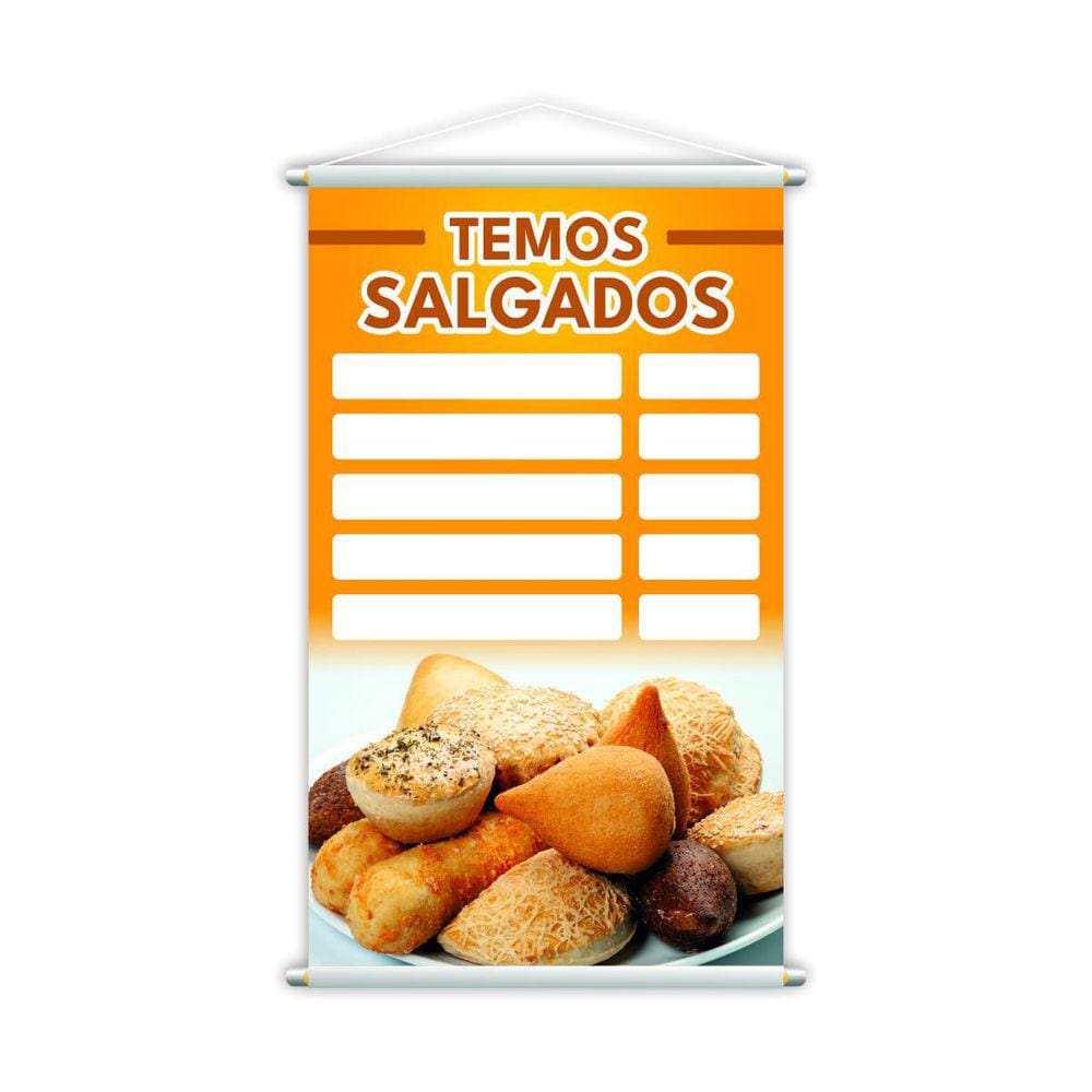 Banner Temos Salgados Tabela De Preços Padaria Lona Grande