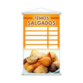 Banner Temos Salgados Tabela De Preços Padaria Lona Grande