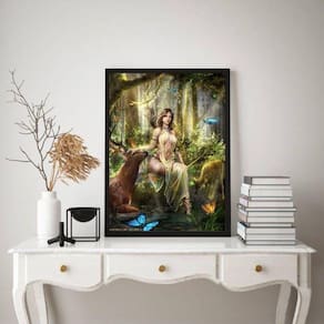 Quadro Decorativo Deusa Da Natureza- Artemis 33X24Cm