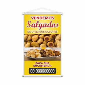 Banner Temos Salgados Encomenda Diversos Sabores 80X50Cm