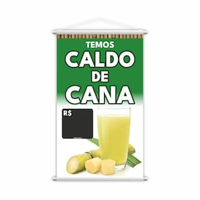 Banner Temos Caldo De Cana Bebida Preço Lona Grande