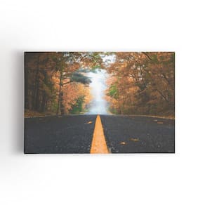 Estrada Paisagem Árvores Fotografia Quadro Canvas 60X40Cm