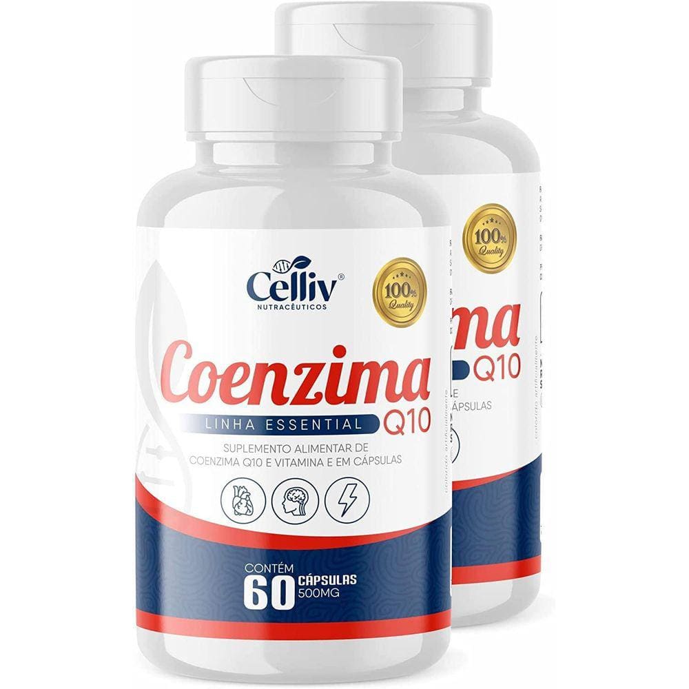 Kit Com 2 - Coenzima Q10 100Mg Por Porção 60 Cápsulas Celliv