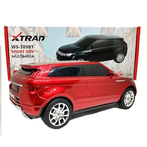 Caixa Som Carrinho Suv Sport Bluetooth Rádio Usb Sd Vermelho