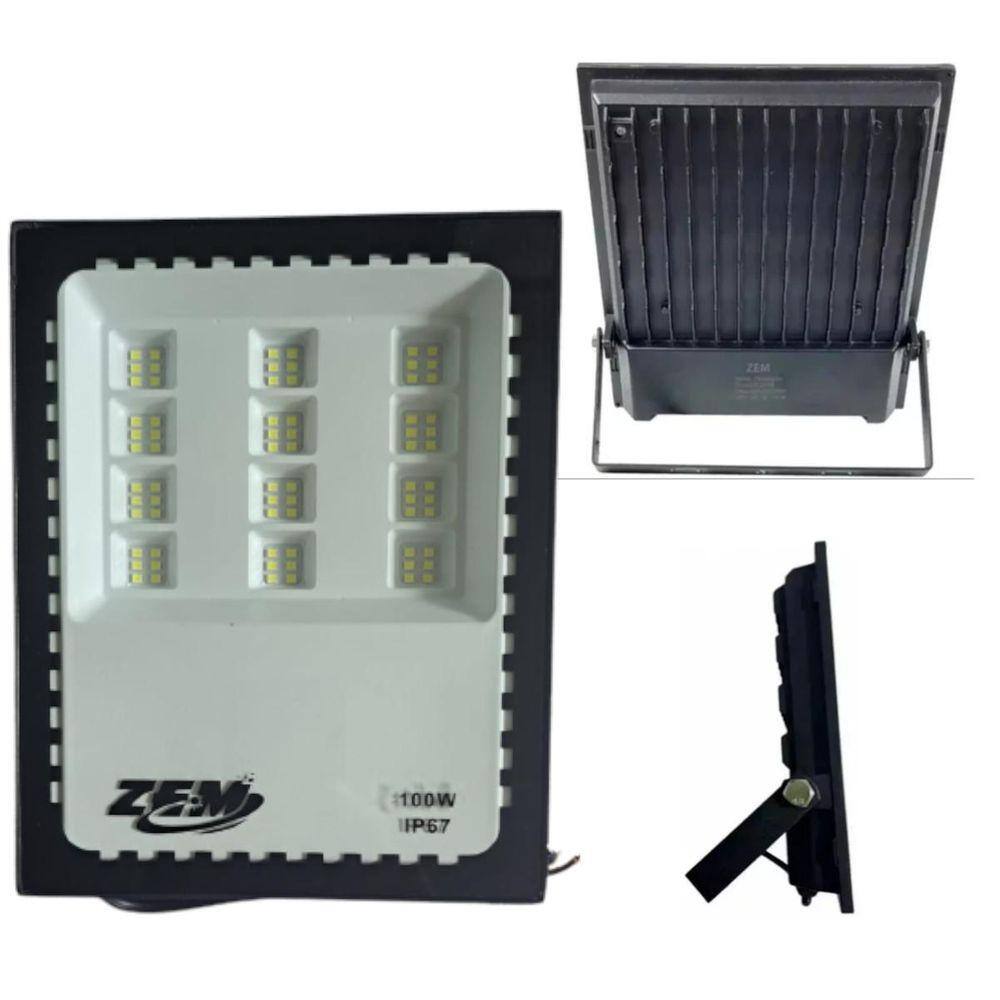 Refletor Led Smd Zem Slim 100W À Prova D`Àgua 110V/220V