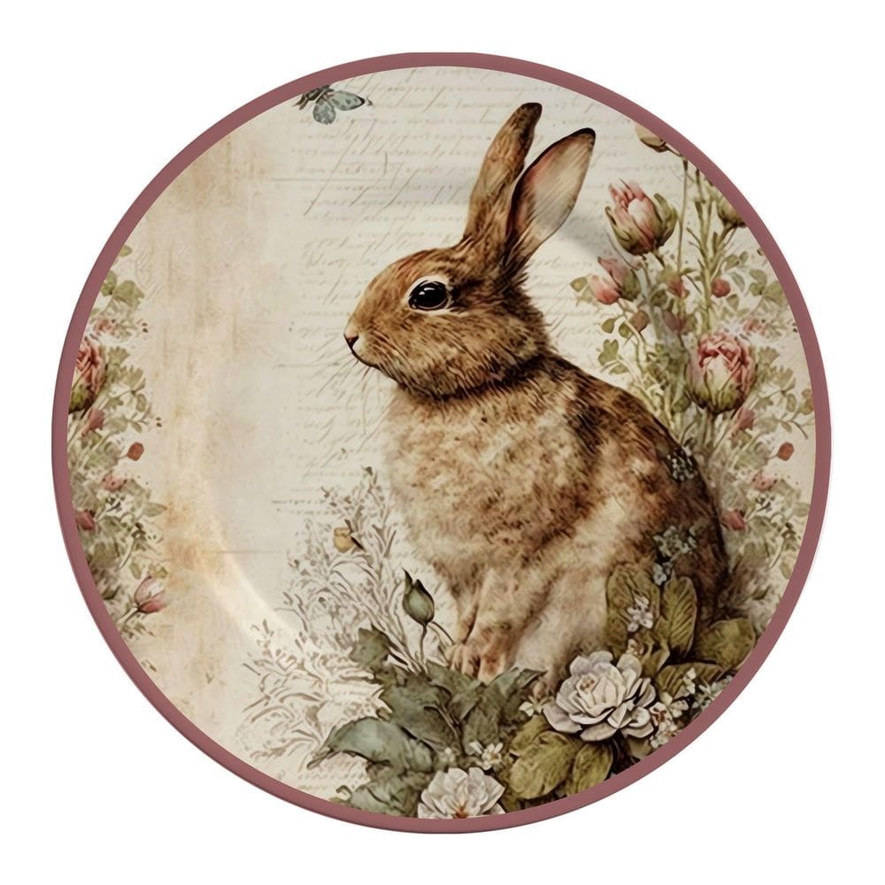 Conjunto Com 6 Pratos Raso Coelha Acácia 29Cm