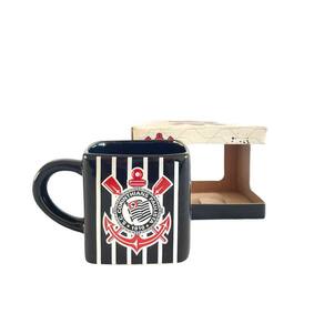 Caneca De Porcelana Corinthians Quadrada Oficial - 330Ml