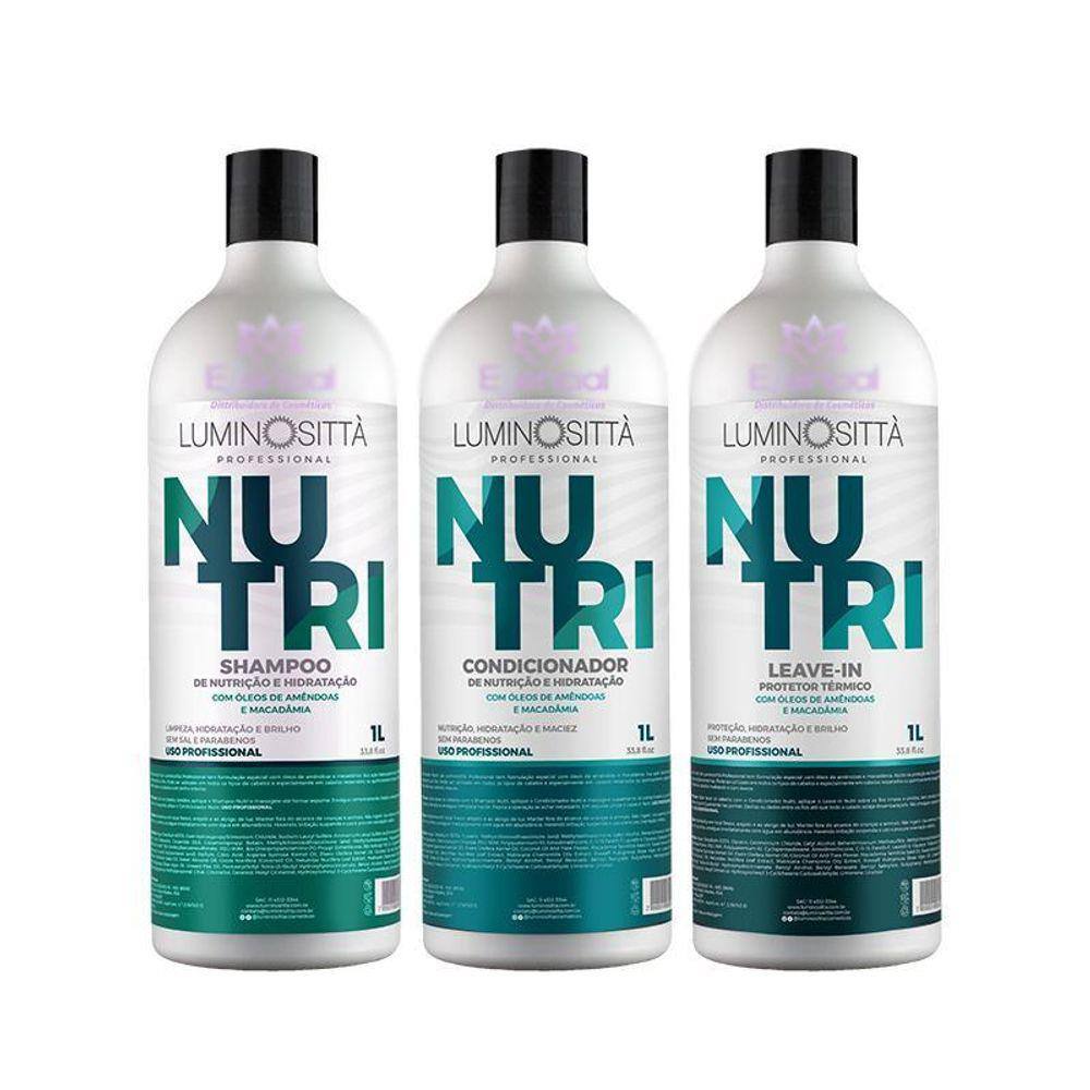 Kit Nutri Hidratação Profunda 3 Passos De 1L Luminosittà