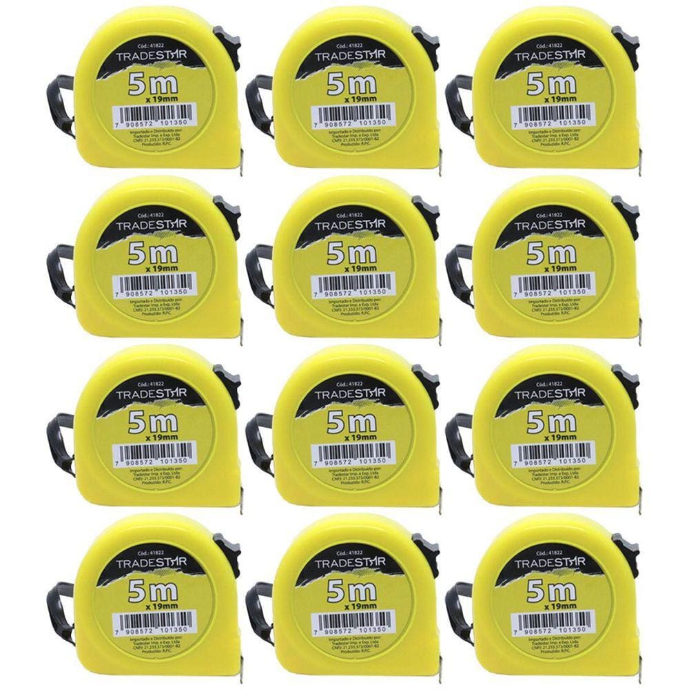 Trena Aço Pintado 5m 19mm ABS Amarelo