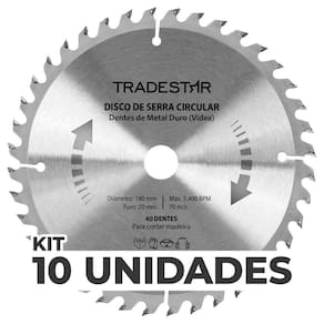 Kit 10 Discos Serra Circular 40D 180x20mm Makita