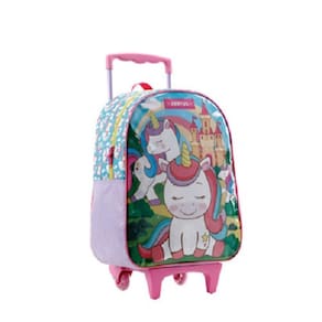 Mochila de Rodinhas 16 Pequena 40cm Infantil Unicornio Xeryus 12330