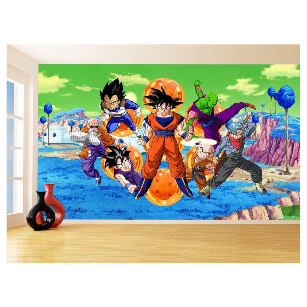 Papel De Parede Dragon Ball Goku Vegeta Anime 3,5M Dbz367
