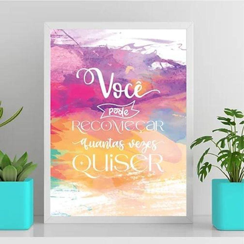 Você Pode Recomeçar Quantas Vezes Quiser 33X24Cm Preta