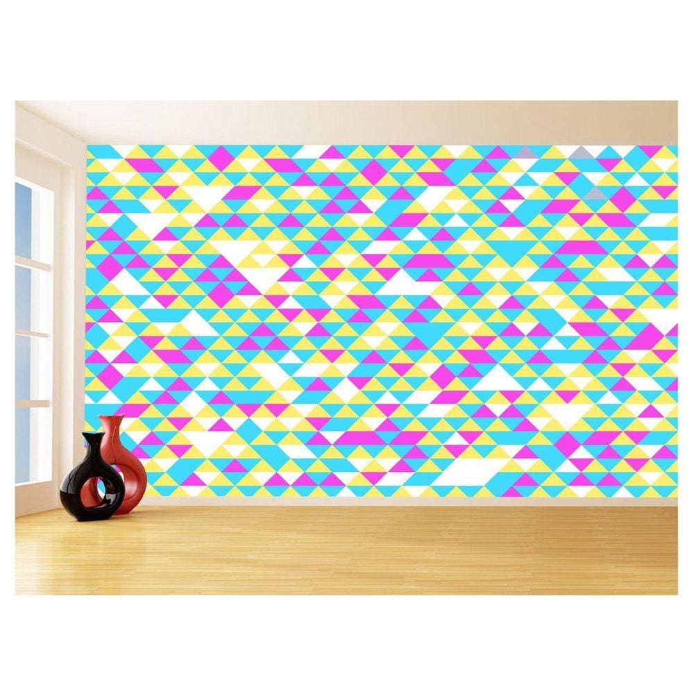 Papel De Parede Geométrico Triângulos Abstrato 3,5M Gmt54
