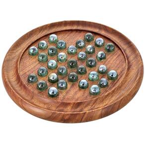 Jogo de tabuleiro clássico Solitaire Ajuny Indian Wooden 9 p