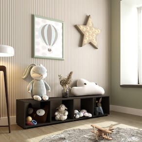 Estante Organizadora Infantil  4 Nichos Clara Yescasa Preto Perfect Touch