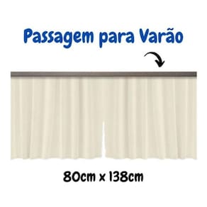 Cortina Para Pia De Cozinha E Tanque Bege 80X138Cm
