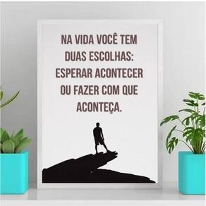 Quadro motivacional faça acontecer 33x24cm - vidro preto