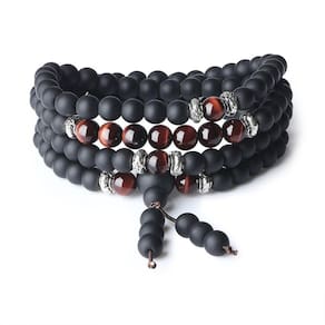 Mala Beads COAI Red Tiger Eye Matte Onyx Stone 108 contas
