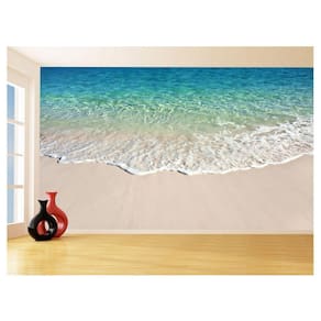 Papel De Parede 3D Praia Azul Água Onda Areia 3,5M Npr308
