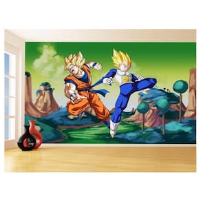 Papel De Parede Dragon Ball Goku Vegeta Anime 3,5M Dbz322