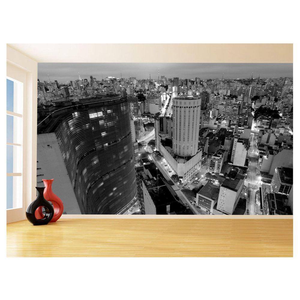 Papel De Parede 3D Cidade São Paulo Prédios Céu 3,5M Ncd347