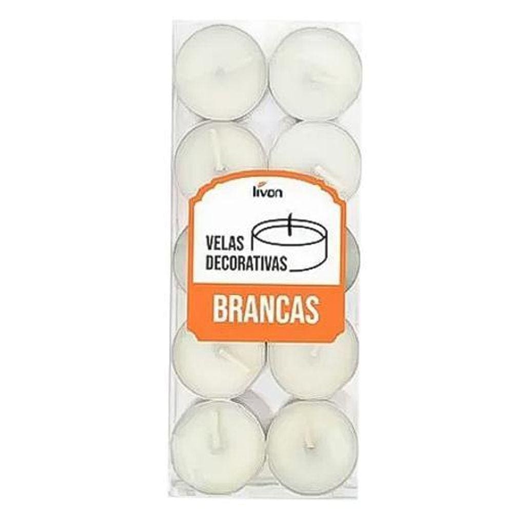 Kit 10 Velas Flutuantes Branca 3,5cm x 1cm Alumínio