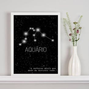 Quadro Decorativo Aquário 24x18cm - Vidro e Moldura Preta