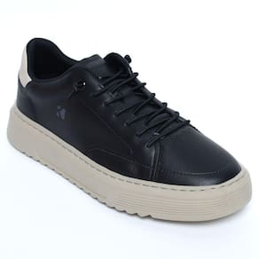 Tênis Couro Kildare Amsterdã Masculino - Preto e Bege